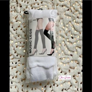 New 🤍White🤍Thigh High Leg Warmers Music Legs 4248